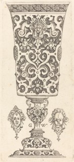 Goblet with base decorated with two large scallops, published 1579. Creator: Georg Wechter I.