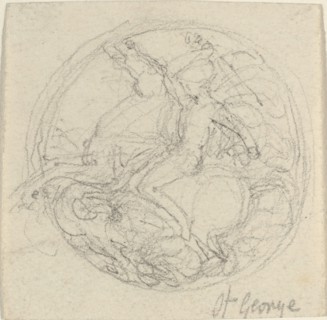 Design for a Medal Representing Saint George and the Dragon, c. 1800?. Creator: John Flaxman.