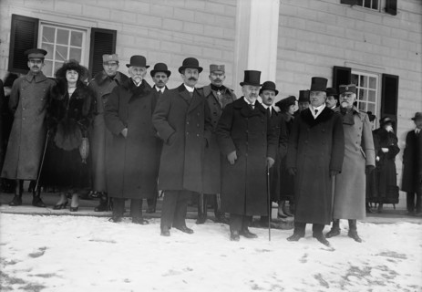 Serbian Mission To The U.S. at Mount Vernon, with Sec. Lansing, 1918. Creator: Harris & Ewing.