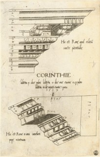 Entablatures from Santa Pudenziana and the Arch of Camigliano, Rome, 1537. Creator: Master PS.