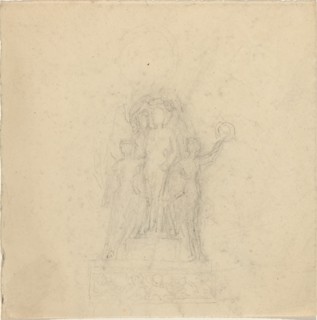 Studies for a Monument with the Crowning of a Figure [recto and verso]. Creator: John Flaxman.