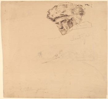 Studies for "Washington Crossing the Delaware" [recto], 1849. Creator: Emanuel Gottlieb Leutze.
