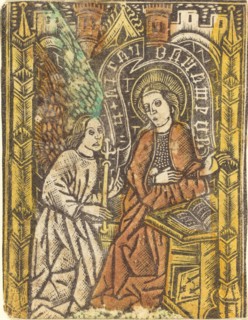 The Annunciation, 1460/1480. Creator: Master of the Borders with the Four Fathers of the Church.