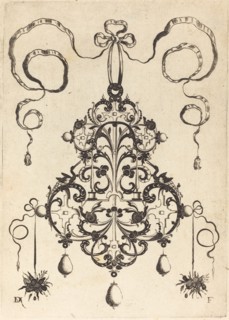 Large Pendant, Lower Left and Right Two Bunches of Grass and Fruit, 1596. Creator: Daniel Mignot.