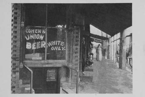 Showing how the colour line was drawn by the saloons at Atlanta, Georgia, 1908. Creator: Unknown.