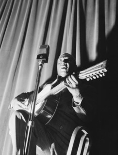 Portrait of Leadbelly, National Press Club, Washington, D.C., 1938. Creator: William Paul Gottlieb.