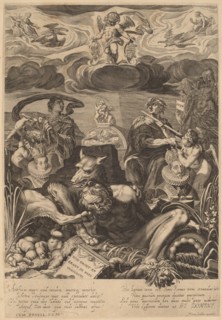 Allegory of the Marriage of Emperor Ferdinand II and Eleanor Gonzaga. Creator: Aegidius Sadeler II.