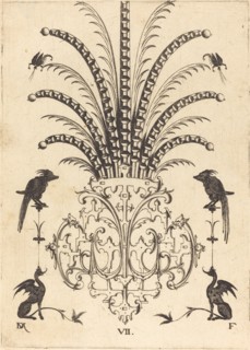 Brooch with Table-Stones, Flying Scorpions at Top, and Dogs at Bottom, 1596. Creator: Daniel Mignot.