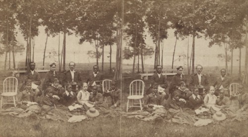 View of a group of tourists, some African American, c1850-c1930. Creator: Alexander Carson McIntyre.