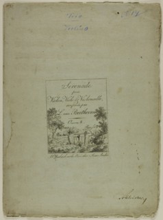 Serenade for Violin, Viola and Cello, composed by Ludwig von Beethoven, c. 1801. Creator: Jean André.