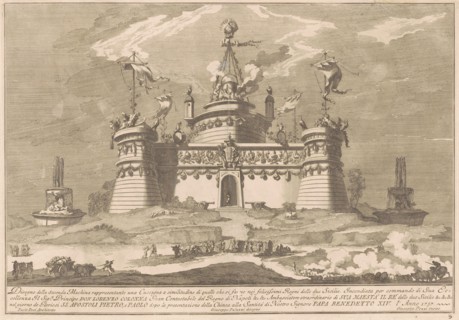 The Seconda Macchina for the Chinea of 1757: The Fortress of Cockaigne, 1757. Creator: Giuseppe Pozzi.