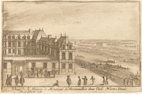 Veue de la Maison de Monsieur de Bretonuillerdans l'Isle Nostre Dame, 1664. Creator: Israel Silvestre.