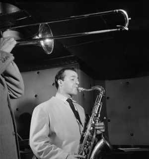 Portrait of Flip Phillips, Three Deuces, New York, N.Y., ca. June 1947. Creator: William Paul Gottlieb.