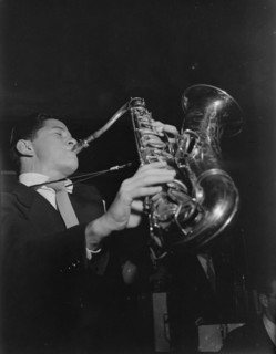 Portrait of Allen Eager, Arcadia Ballroom, New York, N.Y., ca. May 1947. Creator: William Paul Gottlieb.