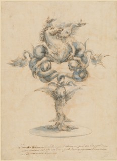 A Wine Decanter with Two Fighting Sea Horses, 1650/1670. Creator: Master of the Medici Banquet Decanters.