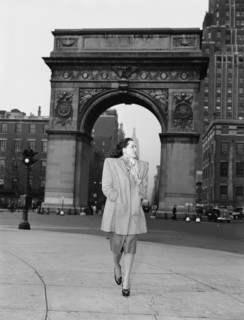 Portrait of Ann Hathaway, Washington Square, New York, N.Y., ca. May 1947. Creator: William Paul Gottlieb.