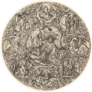 Saint John the Baptist in the Wilderness with the Lamb of God, Surrounded by..., 1466. Creator: Master ES.