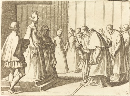 Margaret of Austria Receiving the Homage of Cardinals and Prelates, 1612. Creator: Raffaello Schiaminossi.