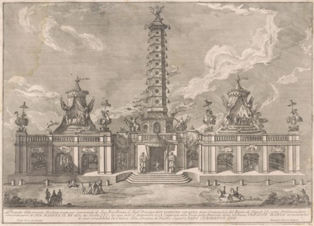 The Seconda Macchina for the Chinea of 1758: The Porcelain Tower of Nanjing, 1758. Creator: Giuseppe Pozzi.