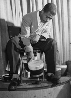 Portrait of Jose Mangual, Glen Island Casino, New York, N.Y., ca. July 1947. Creator: William Paul Gottlieb.