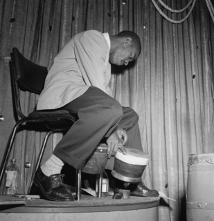 Portrait of Jose Mangual, Glen Island Casino, New York, N.Y., ca. July 1947. Creator: William Paul Gottlieb.