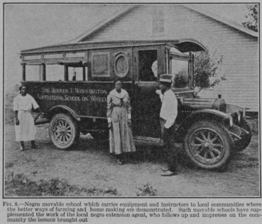 Negro movable school which carries equipment and instructors to local communities..., 1926. Creator: Unknown.