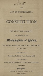 The act of incorporation, and constitution of the New York Society for Promoting...., 1810. Creator: Unknown.