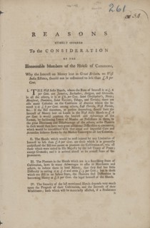 Reasons humbly offered to the consideration of the honourable members of the House..., 1774. Creator: Unknown.