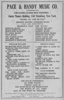 Pace & Handy Music Co. [Incorporated]; [The leading Colored music publishers]..., 1918-1922. Creator: Unknown.