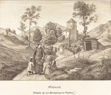 Mittwoch - Fusspfad auf dem Mönchsberge bey Salzburg (Wednesday - Footpath...), 1823. Creator: Ferdinand Olivier.