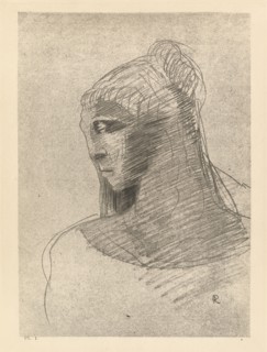 Je t'adore a l'egal de la voute nocturne. O vase de tristesse, o grande taciturne..., 1890. Creator: Odilon Redon.