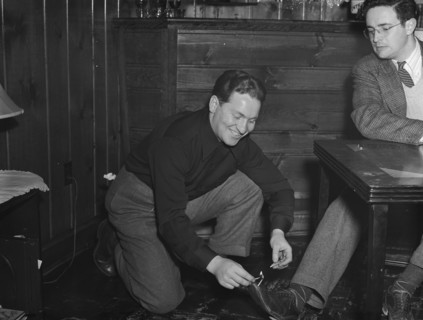 Portrait of Carl Mirman and William P. Gottlieb, Washington, D.C., ca. Dec. 1941. Creator: Delia Potofsky Gottlieb.