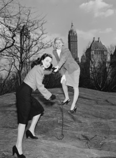 Portrait of Doris Day and Kitty Kallen, Central Park, New York, N.Y., ca. Apr. 1947. Creator: William Paul Gottlieb.
