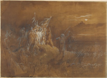 The Shades of French Soldiers from the Past Exhort the Army to Victory on the Rhine, c. 1870. Creator: Gustave Doré.