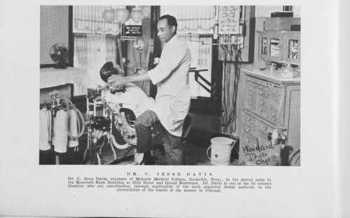 Dr. C. Jesse Davis, graduate of Meharry Medical College, Nashville, Tenn., in his dental..., 1925. Creator: Unknown.