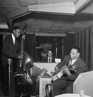 Portrait of Billy Taylor, Zutty Singleton, and Leonard Ware, New York, N.Y.(?), 1938. Creator: William Paul Gottlieb.