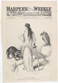 The Watch on Spoilers. The Democratic Tigers and Republian Vultures Must Be Kept at Bay., 1886. Creator: Thomas Nast.