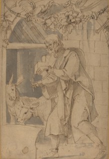 Study for One of Two Stained Glass Paintings Representing the Nativity, probably c. 1510. Creator: Hans von Kulmbach.