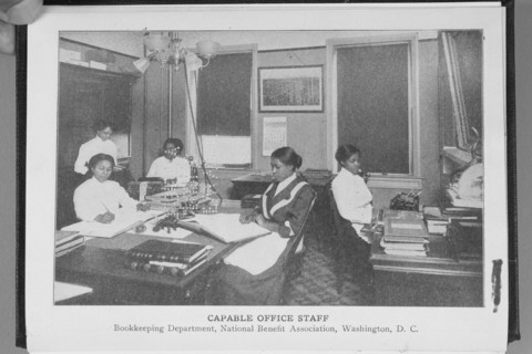 Capable office staff; Bookkeeping department; National Benefit Association, Washington, D.C., 1917. Creator: Unknown.