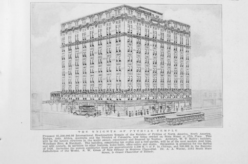 The Knights of Pythias Temple; Propose $ 1,200.000.00 International Temple of the Knights..., 1925. Creator: Unknown.
