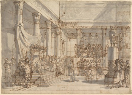 Timotheus Playing the Lyre before Alexander and Thaïs in the Hall of the Palace..., c. 1820. Creator: Pietro Fancelli.
