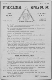 Inter-colonial Supply Co., Inc.; 2436 7th Ave., New York, U.S.A.; Wholesalers; Export..., 1918-1922. Creator: Unknown.