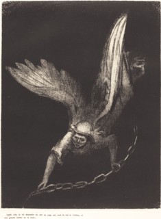Apres cela je vis descendre du ciel un ange qui avait la clef de l'abime, et une grande..., 1899. Creator: Odilon Redon.