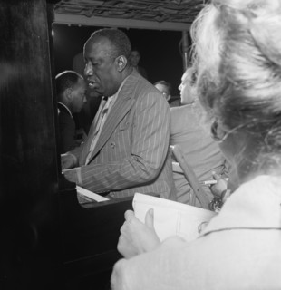 Portrait of James P. (James Price) Johnson, Riverboat on the Hudson, N.Y., ca. July 1947. Creator: William Paul Gottlieb.