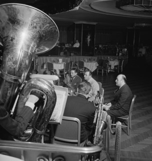 Portrait of Guy Lombardo, Starlight Roof, Waldorf-Astoria, New York, N.Y., ca. July 1947. Creator: William Paul Gottlieb.