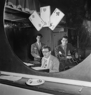 Portrait of Terry Gibbs, Harry Biss, and Bill (Buddy) De Arango, Three Deuces, N.Y., 1947. Creator: William Paul Gottlieb.