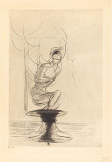 Parfois on trouve un vieux flacon qui se souvient, d'ou jaillit toute vive une ame qui revient..., 1 Creator: Odilon Redon.