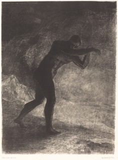 Et l'homme parut, interrogeant le sol d'ou il sort et qui l'attire, il se fraya la voie vers..., 188 Creator: Odilon Redon.