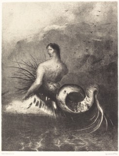 La sirene sortit des flots vetue de dards (The Siren clothed in barbs, emerged from the waves, 1883. Creator: Odilon Redon.