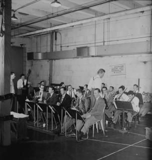 Portrait of Stan Kenton, Pete Rugolo, Eddie Safranski, Shelly Manne...N.Y.(?), ca. Jan. 1947. Creator: William Paul Gottlieb.